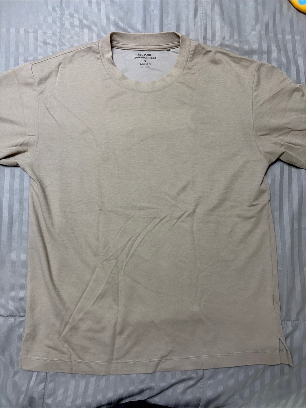 Men's Crew Neck Tee in Light Beige — Minimalist Everyday Shirt